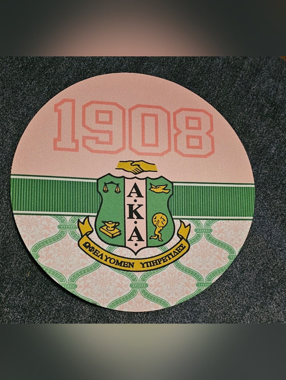 AKÁ Crest Pink and Green 1908 Mousepad